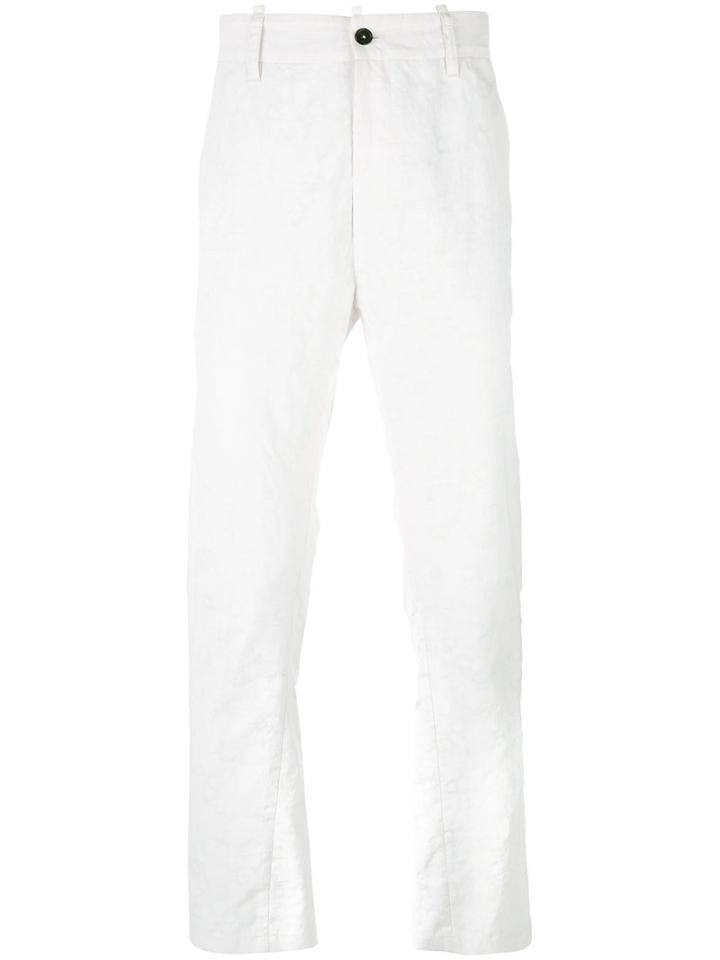 Ann Demeulemeester Straight-leg Trousers, Men's, Size: Large, White, Cotton/linen/flax/rayon