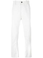 Ann Demeulemeester Straight-leg Trousers, Men's, Size: Large, White, Cotton/linen/flax/rayon
