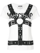 Moschino - Harness Print T-shirt - Women - Cotton - 38, White, Cotton