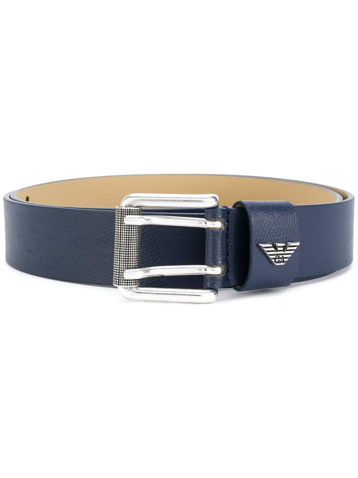 Emporio Armani Logo Plaque Belt - Blue