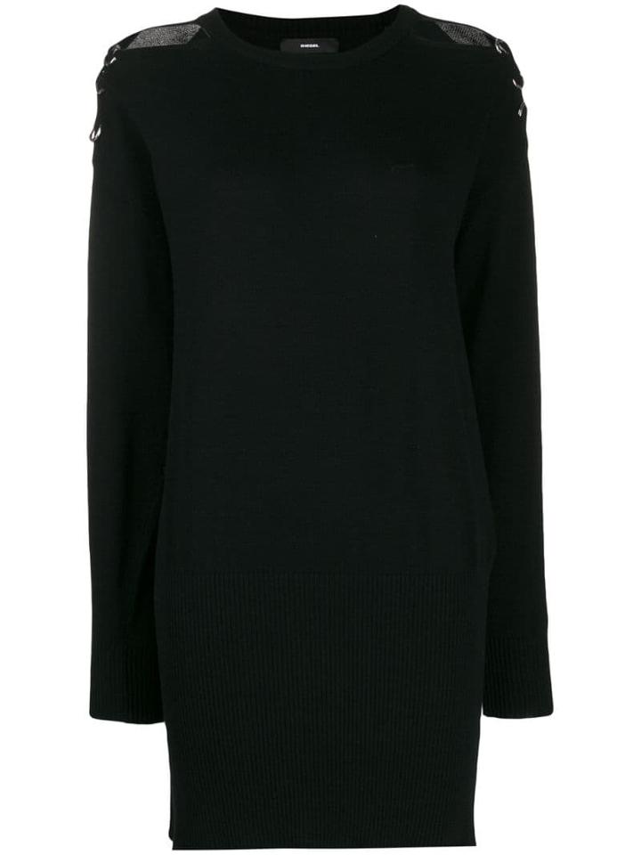 Diesel Cold-shoulder Sweater Dress - Black
