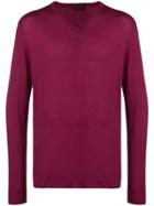 Altea Fine Knit V-neck Sweater - Pink