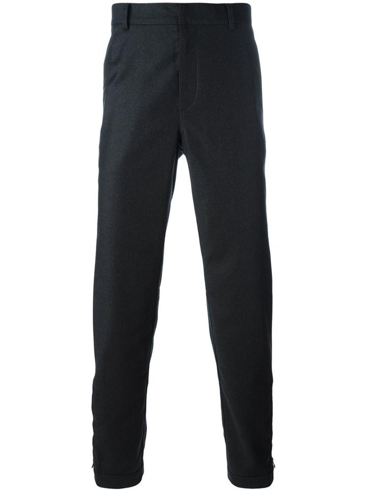 Lanvin Tailored Straight Fit Trousers, Men's, Size: 46, Black, Cotton/virgin Wool