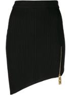 Gcds Ribbed Asymmetric Hem Skirt - Black