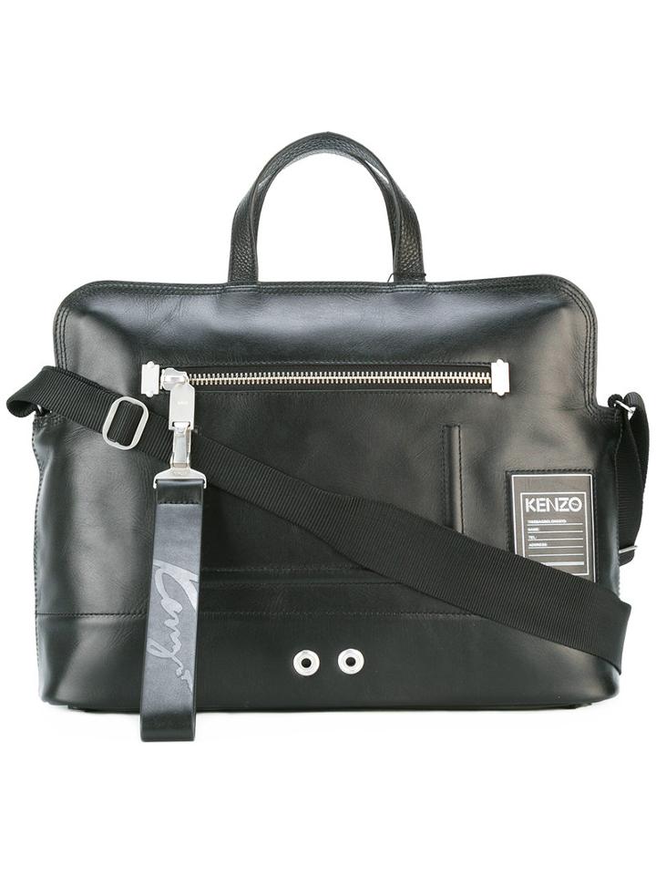 Kenzo Classic Tote, Adult Unisex, Black, Leather
