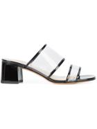 Maryam Nassir Zadeh Low Heel Clear Slide Strapped Shoes - Black