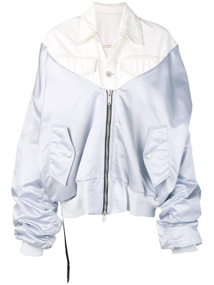 Unravel Project Hybrid Bomber Jacket - White