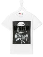 Msgm Kids Astronaut Print T-shirt, Boy's, Size: 8 Yrs, White