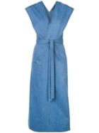 Derek Lam Lightweight Denim Sleeveless Wrap Dress - Blue
