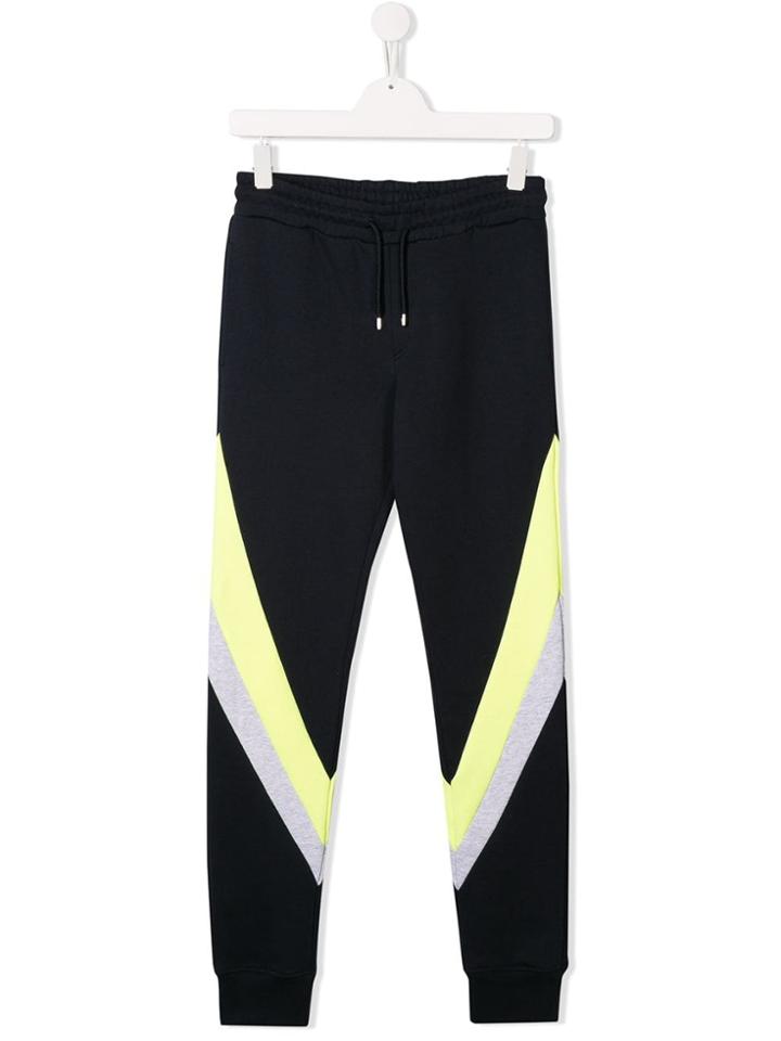 Msgm Kids Panelled Track Pants - Blue