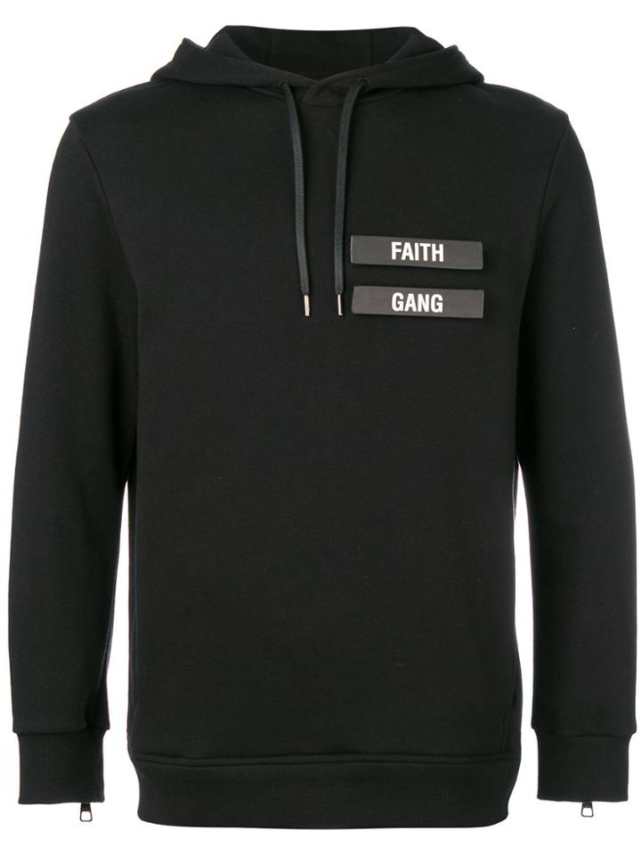 Neil Barrett Patch Detail Hoodie - Black