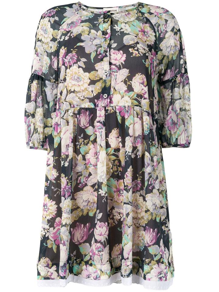 Semicouture Pierce Floral Shirt Dress - Blue