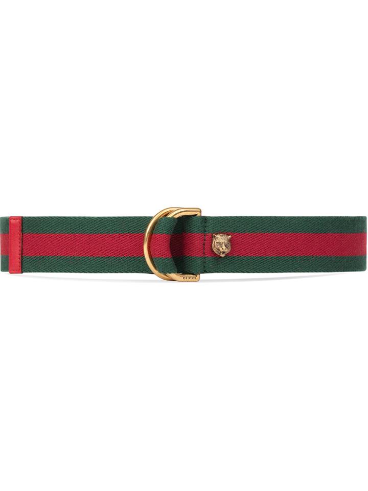 Gucci Web Belt With D-ring - Red