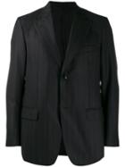 Cobra S.c. Pinstripe Button Blazer - Black