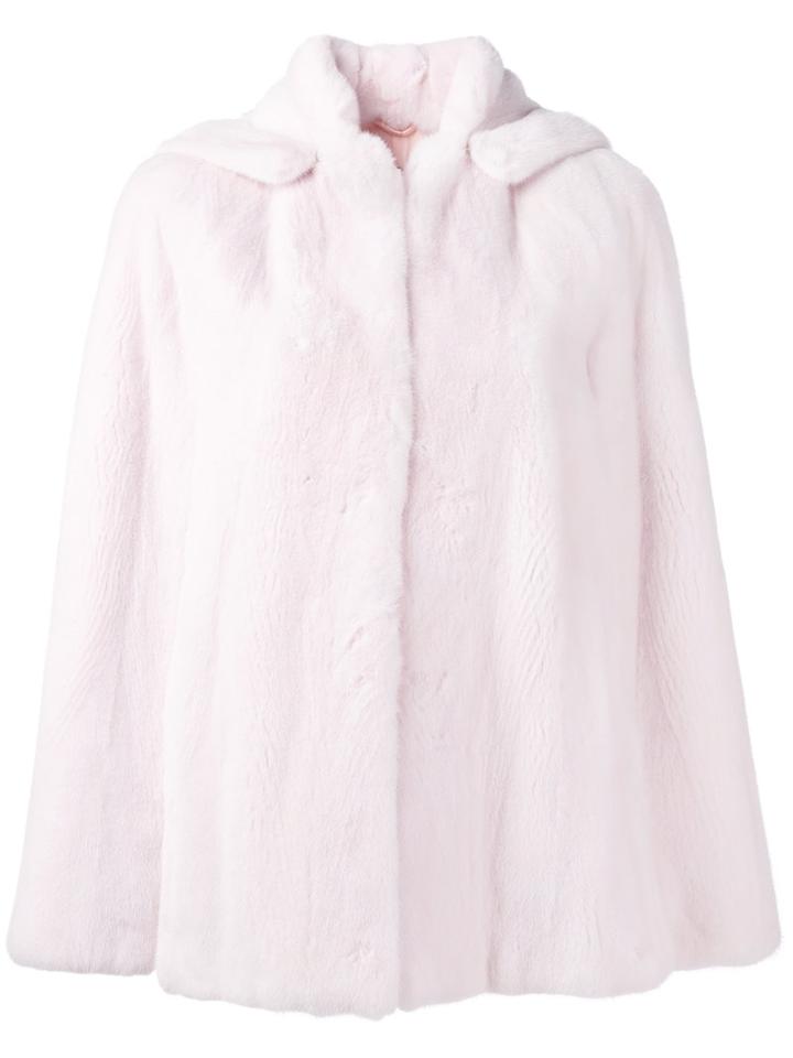 Liska - Bunny Cape - Women - Mink Fur/polyester - S, Pink/purple, Mink Fur/polyester