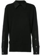 Ann Demeulemeester - Collared Sweatshirt - Men - Cotton - M, Black, Cotton