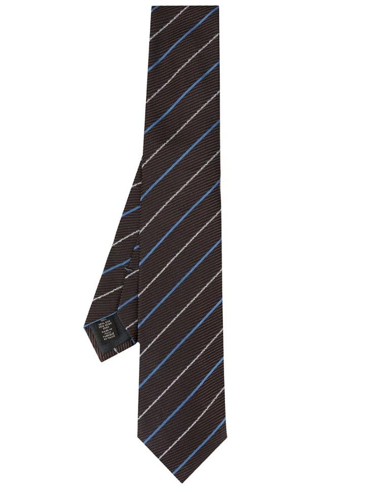Ermenegildo Zegna Degradé Stripe Tie - Brown