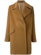 Tagliatore Single Breasted Coat, Women's, Size: 46, Brown, Cupro/wool/alpaca