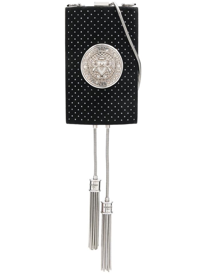 Balmain Chain-embellished Clutch - Black