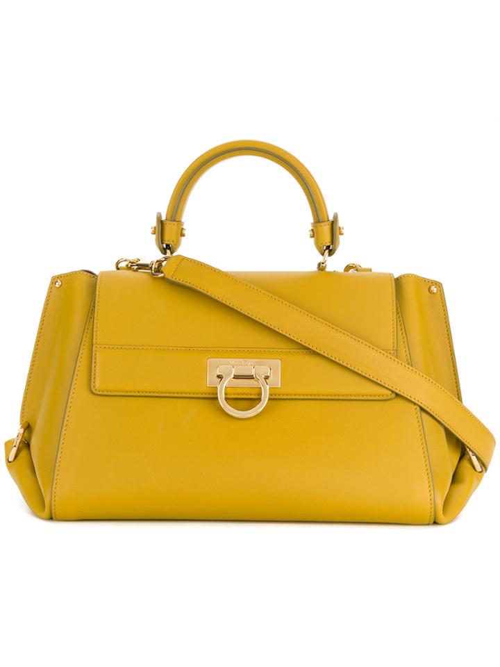 Salvatore Ferragamo Sofia Medium Tote Bag - Yellow & Orange