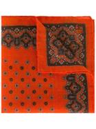 Canali Patterned Pocket Handkerchief - Yellow & Orange