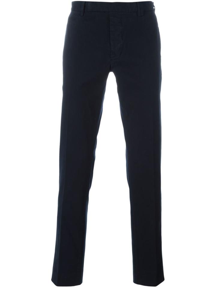 Fendi Slim Chino Trousers, Men's, Size: 54, Blue, Cotton/spandex/elastane