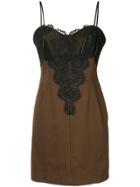 We11done Lace Trim Slip Dress - Brown