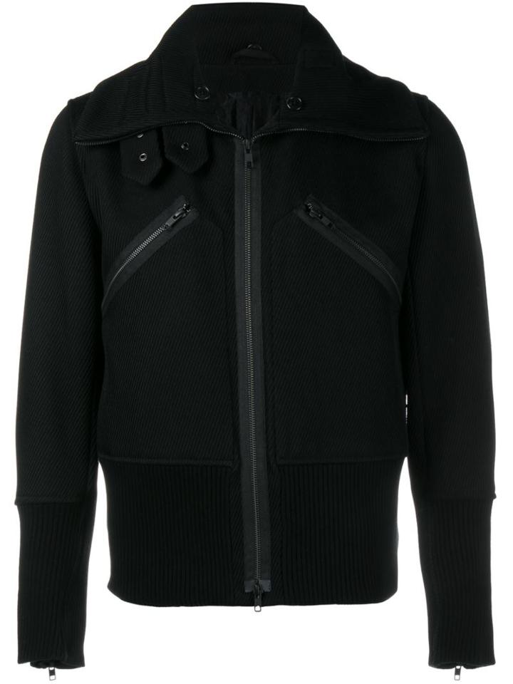 Ann Demeulemeester Ribbed Detail Jacket, Men's, Size: Small, Black, Cotton/nylon/viscose/virgin Wool