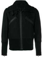 Ann Demeulemeester Ribbed Detail Jacket, Men's, Size: Small, Black, Cotton/nylon/viscose/virgin Wool