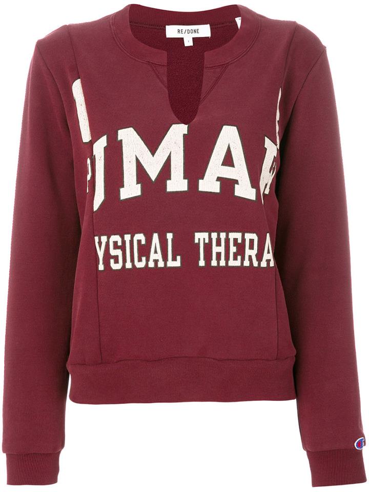 Re/done - Printed Sweatshirt - Women - Cotton/polyester - 1, Pink/purple, Cotton/polyester