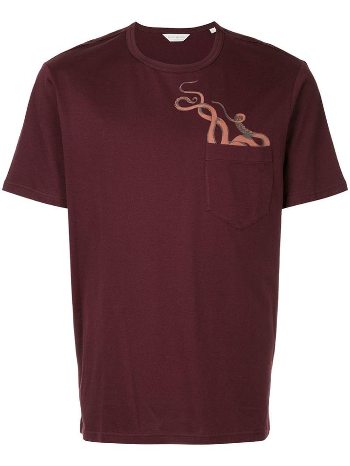 Gieves & Hawkes Octopus Print T-shirt - Red