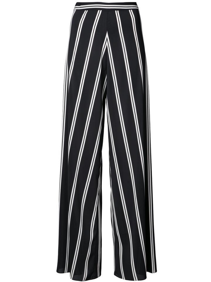 Alice+olivia Striped Wide Leg Trousers - Black