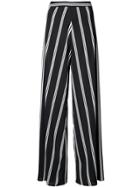 Alice+olivia Striped Wide Leg Trousers - Black