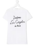 Les Coyotes De Paris Logo Print T-shirt - White