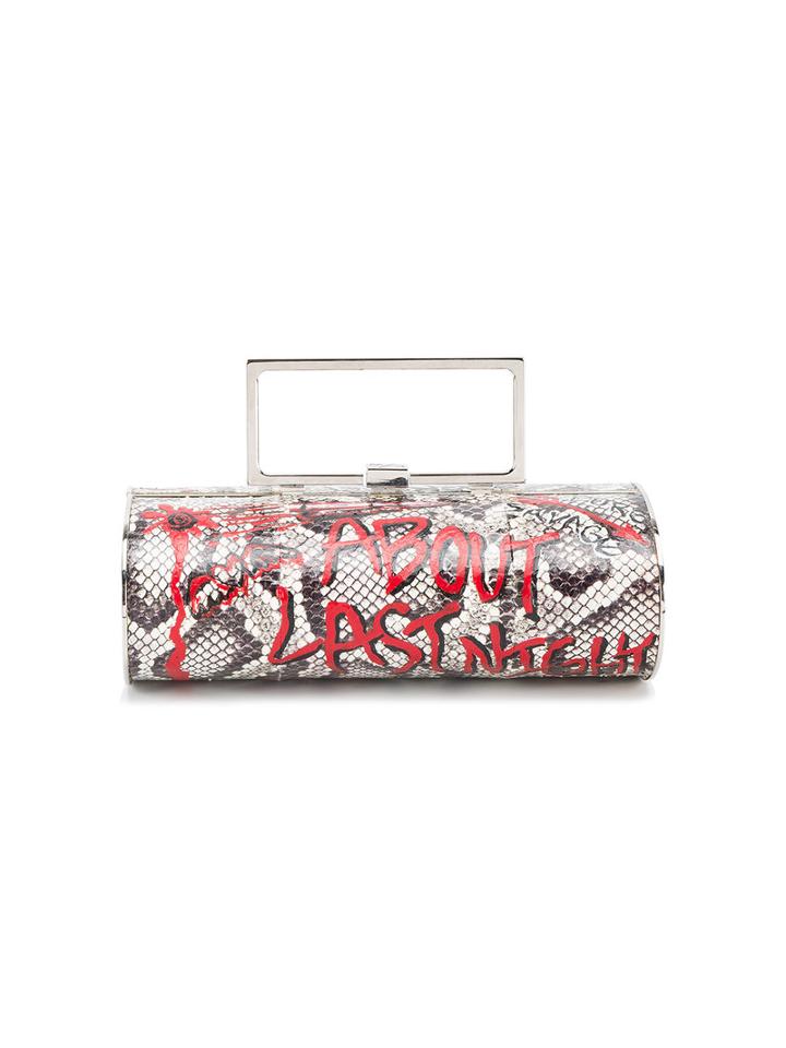 Elisabeth Weinstock Singapore Clutch Bag, Women's, Black, Leather/metal