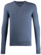 Hackett V-neck Knit Sweater - Blue