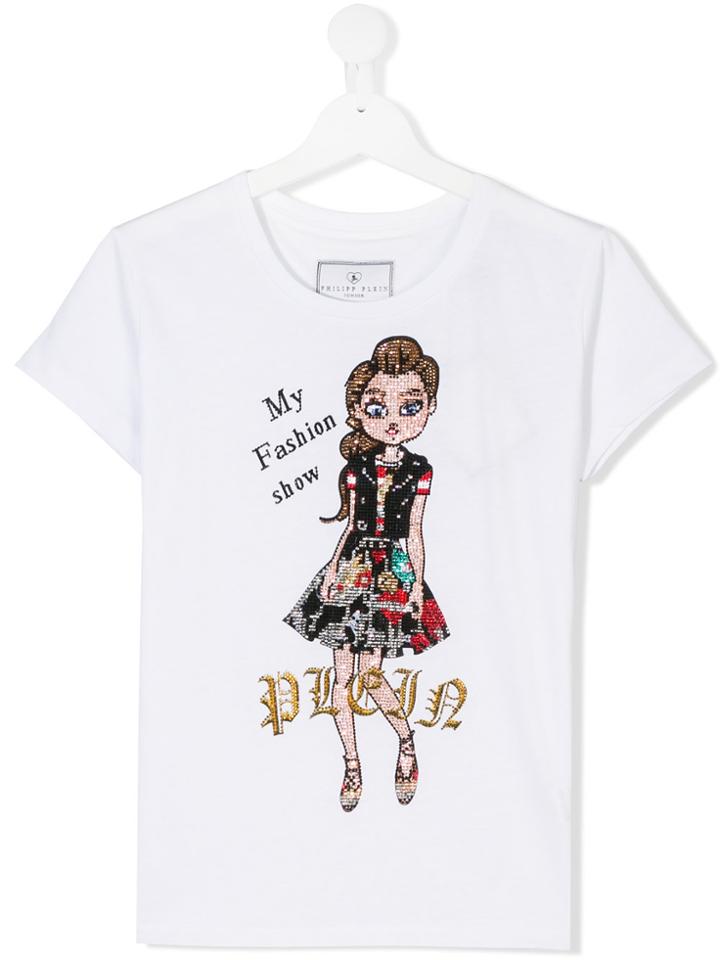Philipp Plein Junior Teen My Fashion Show Diamond T-shirt - White