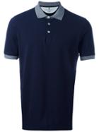 Brunello Cucinelli Contrast Polo Shirt, Men's, Size: Small, Blue, Cotton