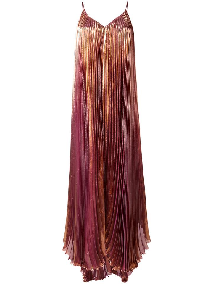Maria Lucia Hohan - Pleated Dress - Women - Silk/nylon/polyester/spandex/elastane - 36, Yellow/orange, Silk/nylon/polyester/spandex/elastane
