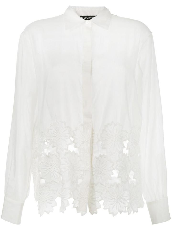Rochas Guipure Lace Hem Shirt - Nude & Neutrals
