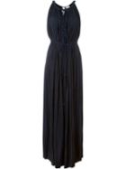 Lanvin Draped Dress, Women's, Size: 38, Blue, Polyester/cotton/wood