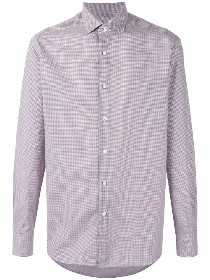 Checked Shirt - Men - Cotton - Xxl, Pink/purple, Cotton, Ermenegildo Zegna