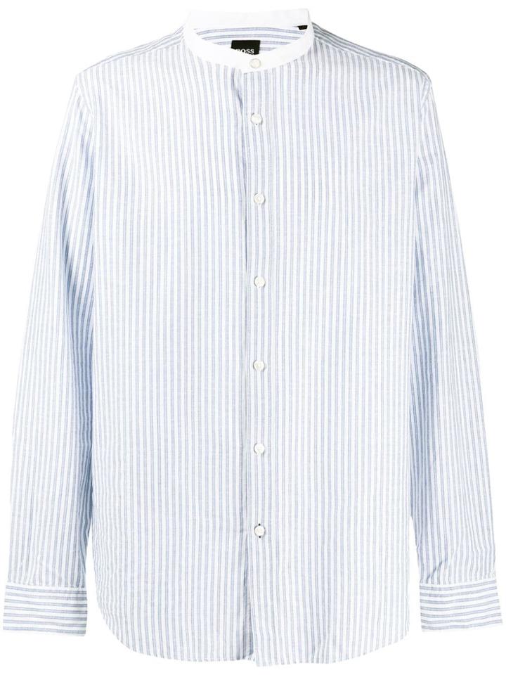 Boss Hugo Boss Round Neck Striped Shirt - Blue