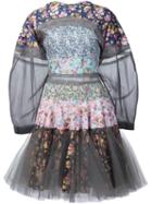 Natasha Zinko Patchwork Flared Dress, Women's, Size: 38, Cotton/polyamide