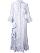 Ermanno Scervino Striped Shirt Dress - White