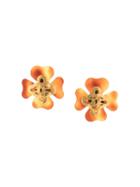 Chanel Pre-owned Cc Logos Clover Earrings - Brown