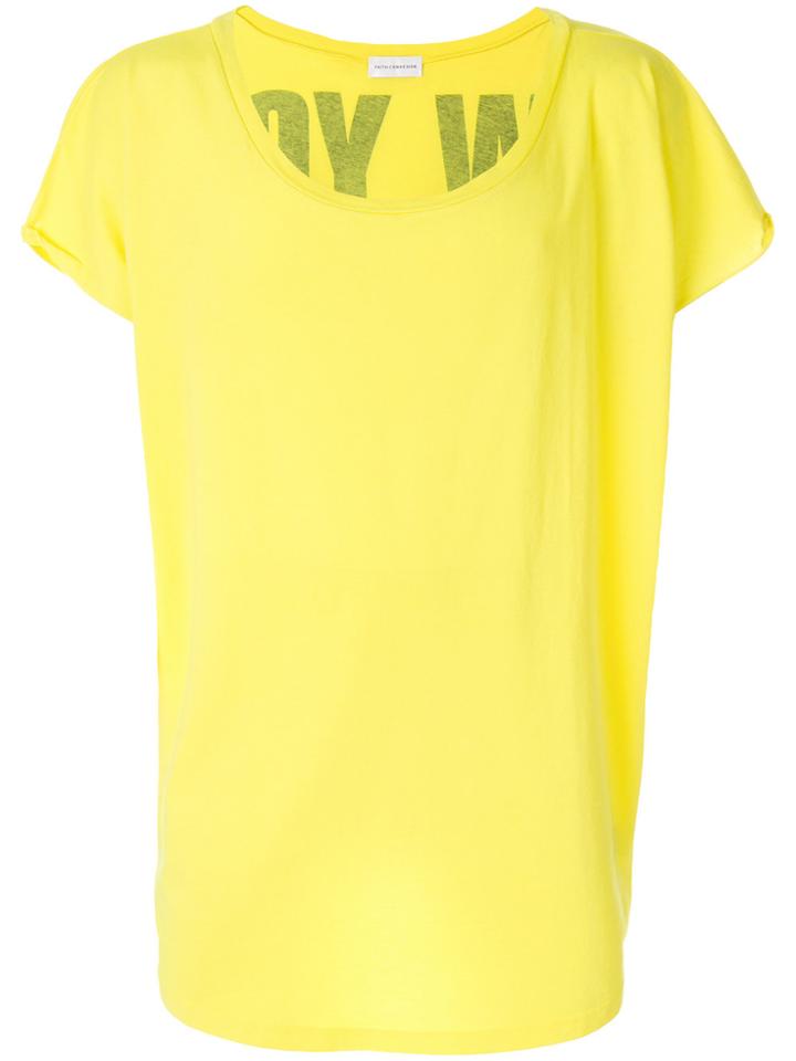 Faith Connexion Boat Neck T-shirt - Yellow & Orange