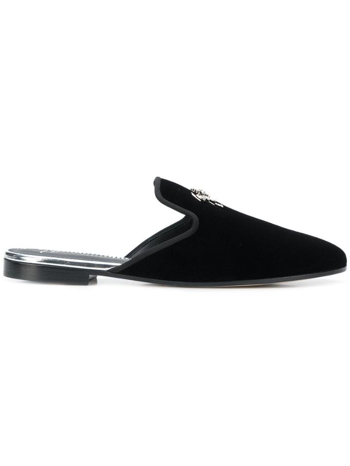 Giuseppe Zanotti Design Crystal Embellished Mules - Black