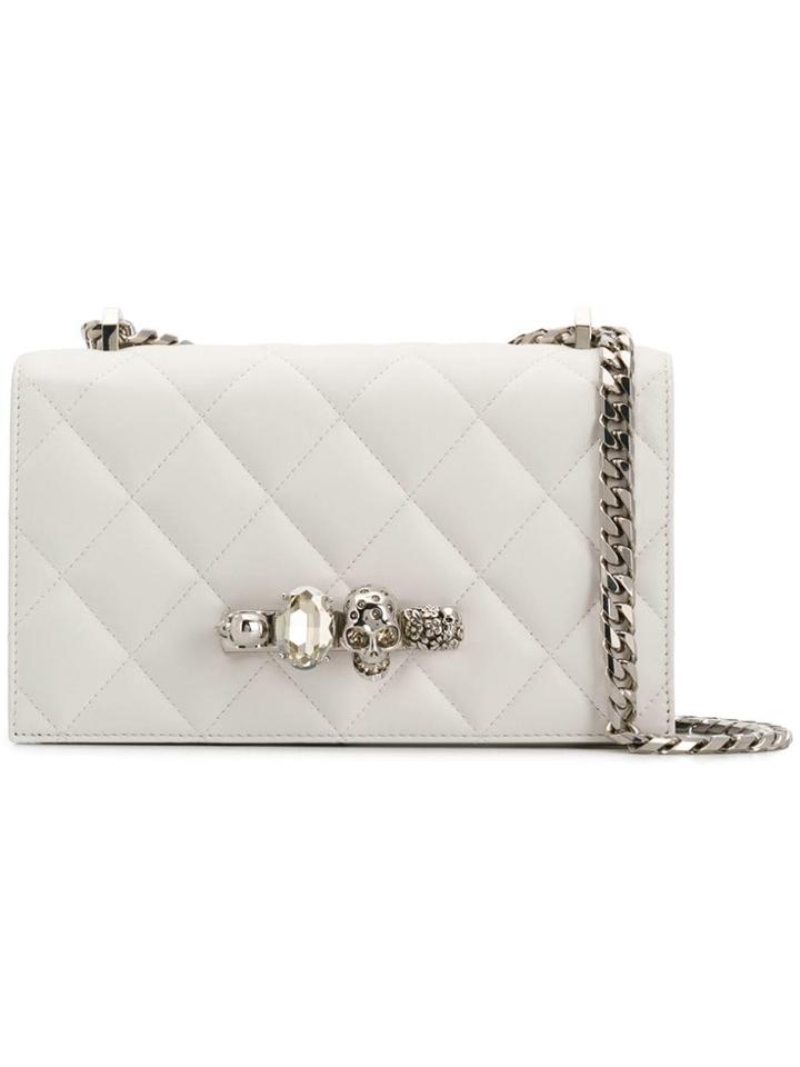 Alexander Mcqueen Jewelled Shoulder Bag - Neutrals