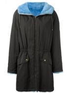 Army Yves Salomon Hooded Zipped Coat, Women's, Size: 36, Green, Mink Fur/polyester